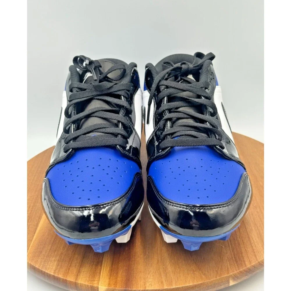 NIKE Jordan 1 TD Low Shoes Men's Size 12 Blue Black Football Cleats FJ6245-401